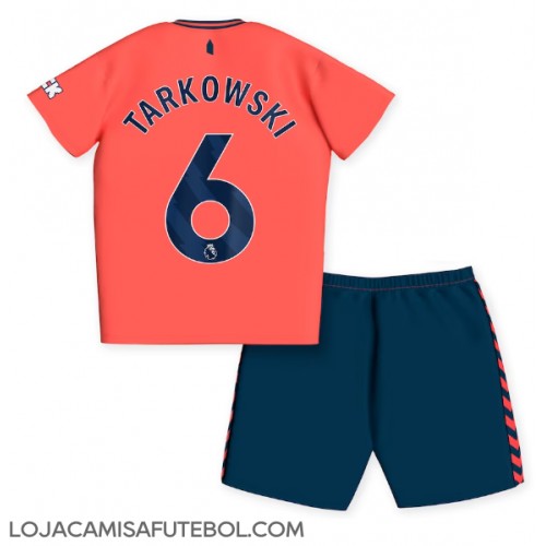 Camisa de Futebol Everton James Tarkowski #6 Equipamento Secundário Infantil 2023-24 Manga Curta (+ Calças curtas)